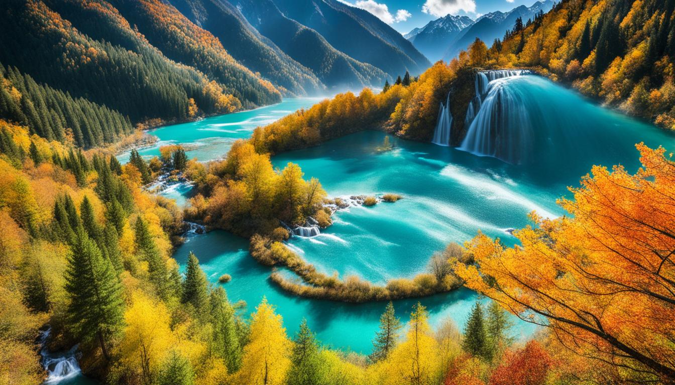 Optimal scenic beauty at Jiuzhaigou